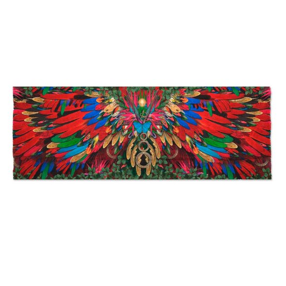 Scarlet Macaw Wings Redbird of Paradise Long Scarf Shawl - Picture 5 of 13